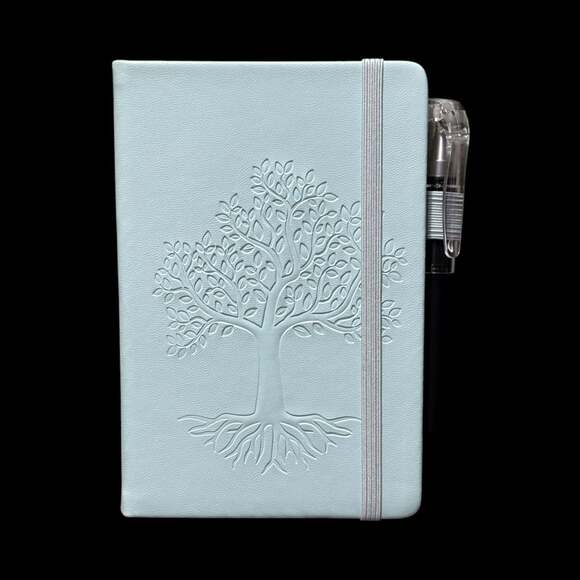 Unknown Other - Pastel Blue Tree of Life Embossed Small Hardcover Lined Journal with Pen